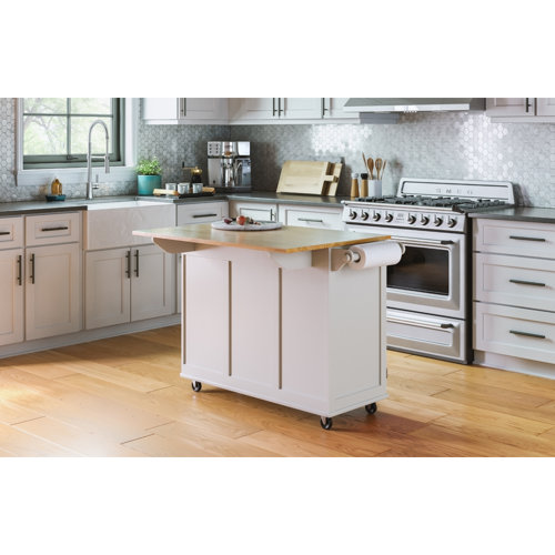 Red Barrel Studio® Kuhnhenn Solid Wood Kitchen Cart & Reviews Wayfair